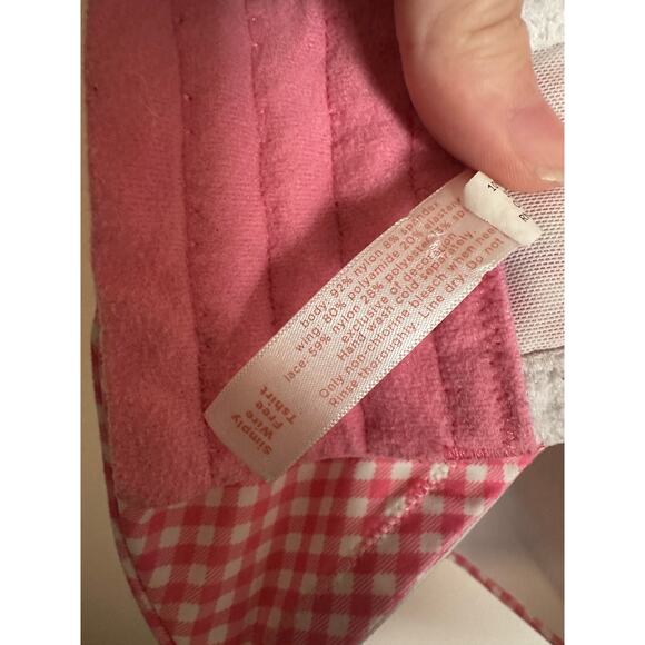 Cacique pink and white plaid Simply Wire Free Tshirt bra size 42F - Picture 8 of 8
